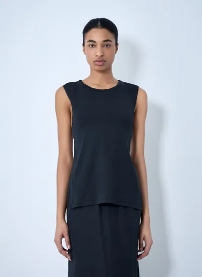 Rier Sleeveless Cotton Tank Top In Black