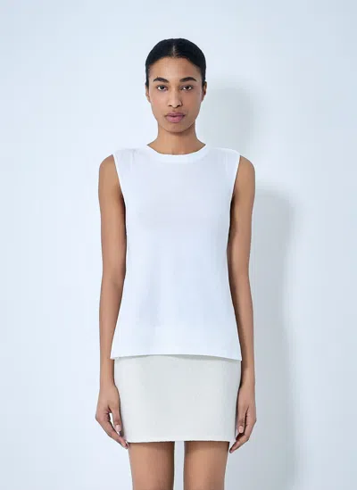Rier Sleeveless Cotton Tank Top In White