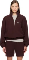 Rier Ssense Exclusive Burgundy Fleece Jacket In Burgundy