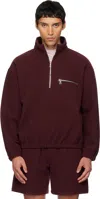 Rier Ssense Exclusive Burgundy Fleece Jacket In Burgundy