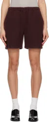 Rier Ssense Exclusive Burgundy Fleece Shorts In Burgundy