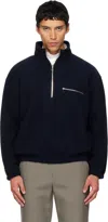 Rier Ssense Exclusive Navy Fleece Jacket In Blue