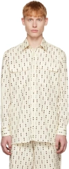Rier Ssense Exclusive Off-white Shirt In Ivory Dots Popeline
