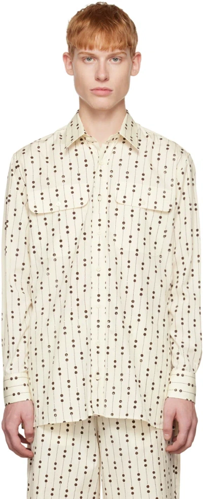 Rier Ssense Exclusive Off-white Shirt In Ivory Dots Popeline