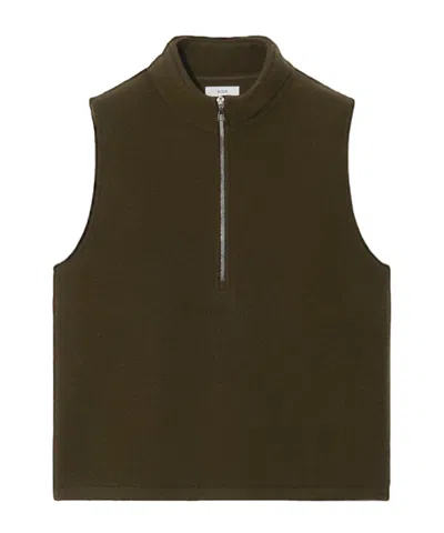 Rier Stand-up Collar Vest In Green