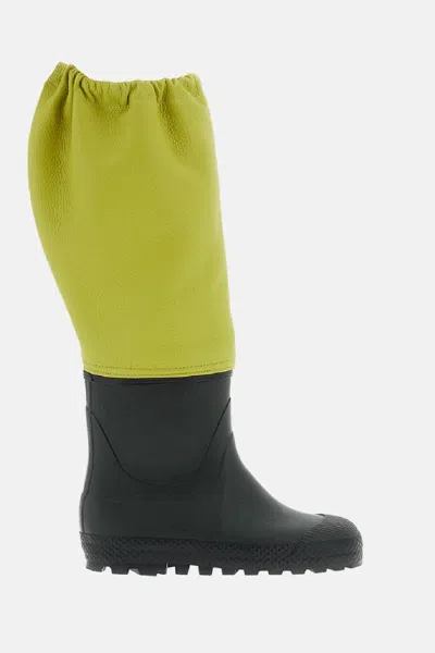 Rier Waterproof Rubber And Leather Boots In Multi