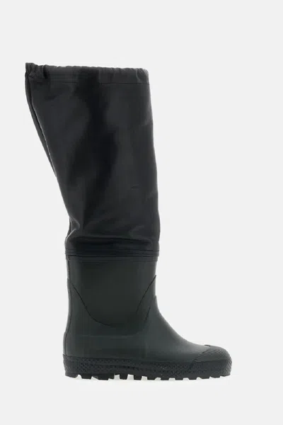 Rier Waterproof Rubber And Leather Boots In Animal Print