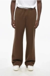 Rier Straight Leg Virgin Wool Pants With Elastic Waistband In Brown