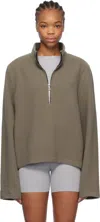 Rier Taupe Fleece Sweater In Argile Fleece