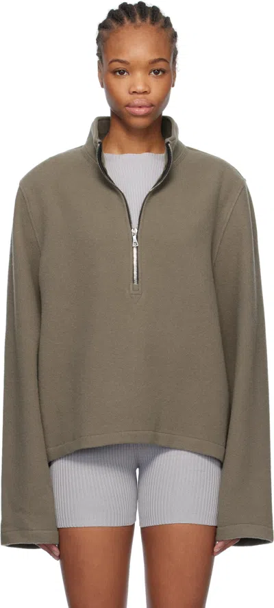 Rier Taupe Fleece Sweater In Argile Fleece