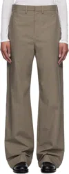 Rier Taupe Poplin Waxed Trousers In Argile Waxed
