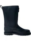 Rier Tractor Round-toe Leather Boots In Black