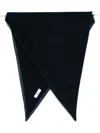 Rier Triangular Wool Scarf In Black