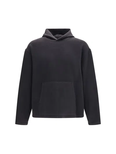 Rier Virgin Wool Fleece Hoodie In Black