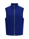 Rier Virgin Wool Fleece Vest In Blue