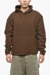 Rier Virgin Wool Hoodie With Kangaroo Pocket In Brown