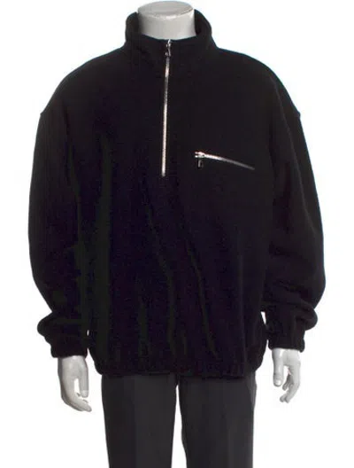 Pre-owned Rier Virgin Wool Mock Neck Pullover In Black