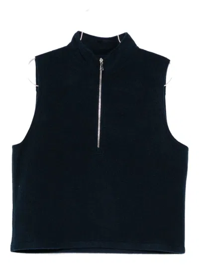 Rier Virgin Wool Zip-up Gilet In Blue