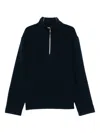 Rier Virgin Wool Zip-up Sweater In Blue