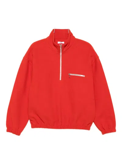 Rier Virgin Wool Zip-up Sweater In Red