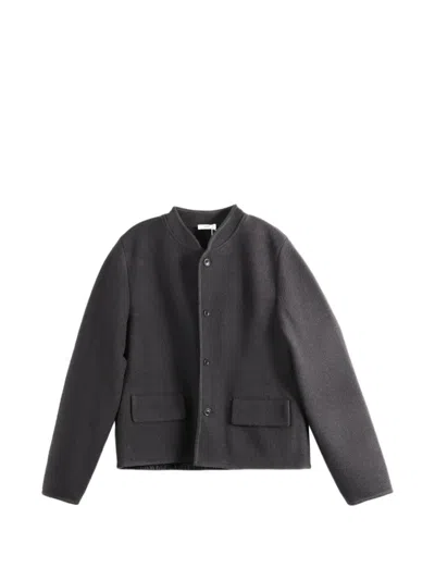 Rier Walker Collarless Jacket In Gray