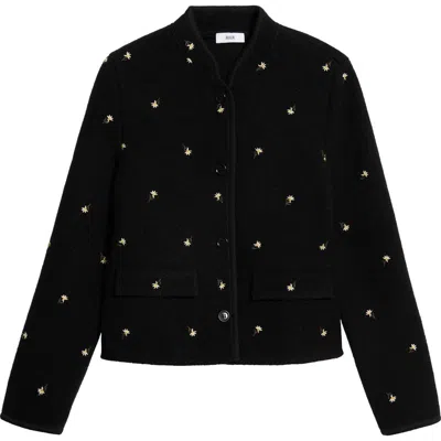 Rier Walker Mini Felted Wool Jacket In Black Crocus Felted