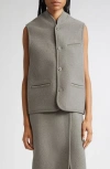 Rier Walker Wool Fleece Vest In Gray