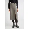 Rier Walker Wool Fleece Wrap Skirt In Gray