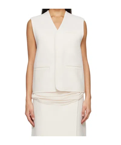 Rier Walker Wool Vest In White