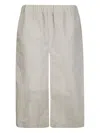 Rier Cotton Bermuda Shorts With Elastic Waist In Neutrals