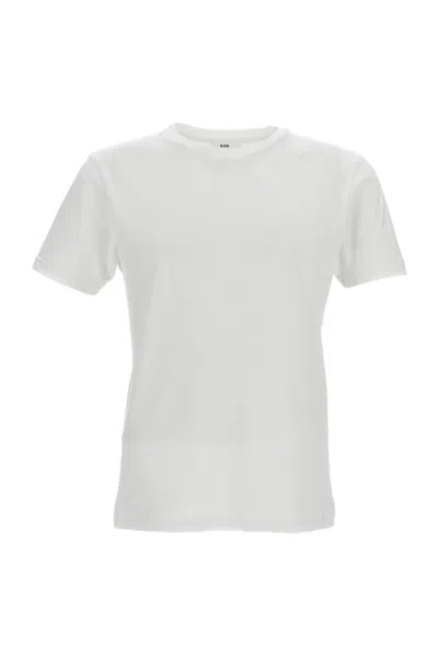 Rier White Fitted Crew-neck Cotton T-shirt In Multi