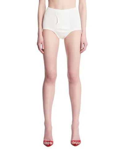 Rier White Ribbed Shorts