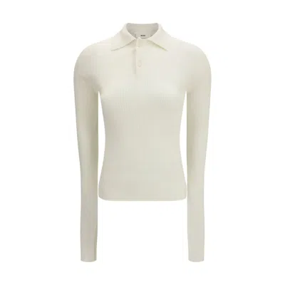 Rier White Silk Polo Women's Shirt