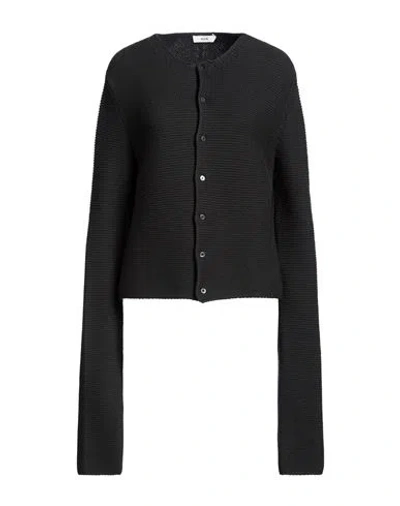 Rier Woman Cardigan Charcoal Size M Virgin Wool In Black