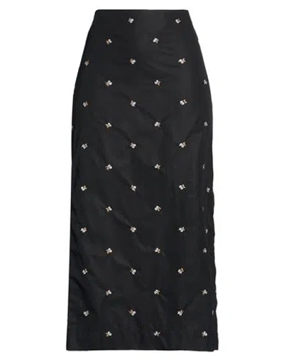 Rier Woman Midi Skirt Black Size Xs Cotton