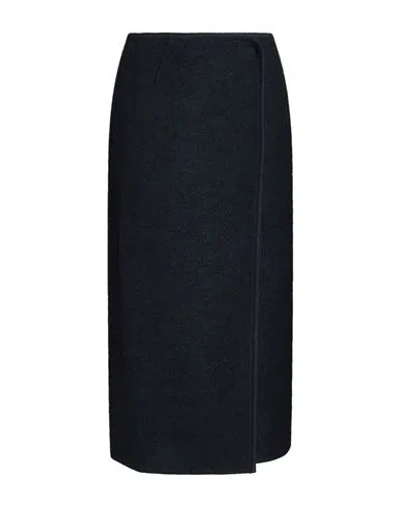 Rier Woman Midi Skirt Charcoal Size S Virgin Wool In Grey