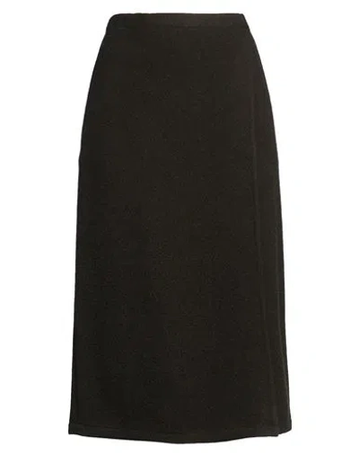 Rier Woman Midi Skirt Dark Brown Size L Virgin Wool