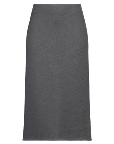 Rier Woman Midi Skirt Grey Size L Virgin Wool