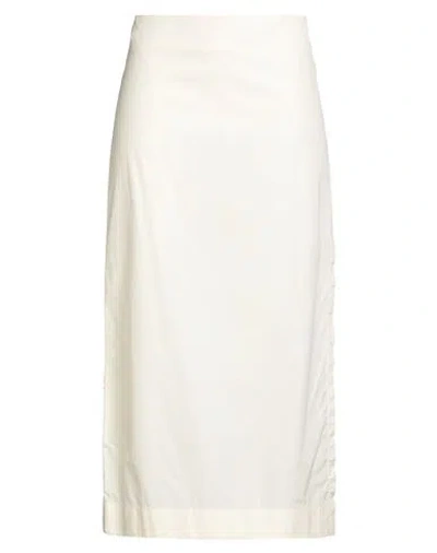 Rier Woman Midi Skirt Ivory Size M Cotton In White