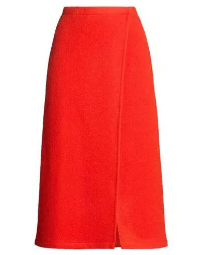Rier Woman Midi Skirt Tomato Red Size S Virgin Wool