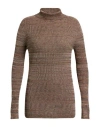 Rier Woman Turtleneck Brown Size L Silk