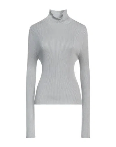 Rier Woman Turtleneck Sky Blue Size M Silk