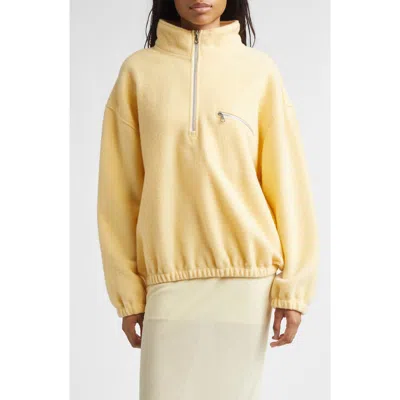 Rier Wool Fleece Half Zip Sweatshirt In Yellow