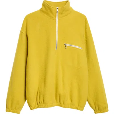 Rier Polar Wool-fleece Half-zip Sweatshirt In Yellow