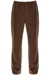 Rier Straight Leg Virgin Wool Pants With Elastic Waistband In Brown