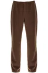 Rier Straight Leg Virgin Wool Pants With Elastic Waistband In Brown