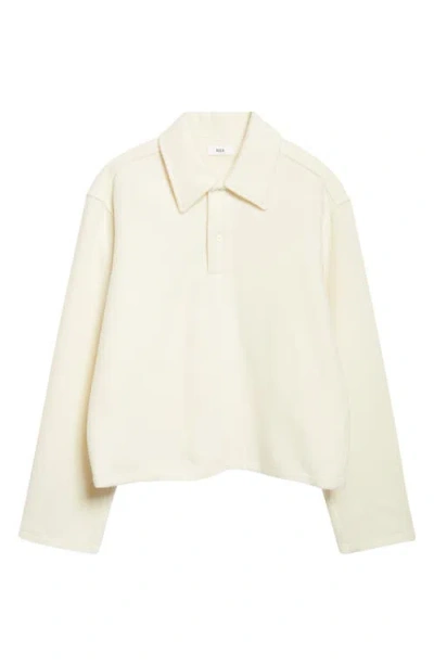 Rier Wool Fleece Polo In Neutral