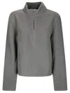 Rier Wool Fleece Sweatshirt With High Collar In Gray