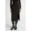 Rier Wool Fleece Wrap Skirt In Black
