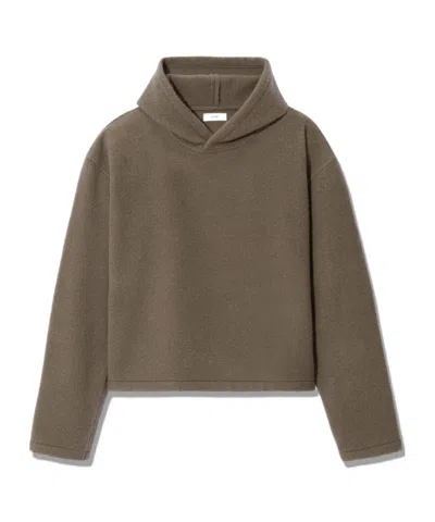 Rier Wool Hooded Sweatshirt In Brown